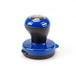 Пластиковая полуавтоматическая оснастка для печатей GRM HR40. Cо встроенной подушкой, д. 40 мм, синий глянцевый корпус.