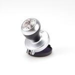 Пластиковая полуавтоматическая оснастка для печатей GRM HR40 Silver. Cо встроенной подушкой, д. 40 мм, серебристый корпус