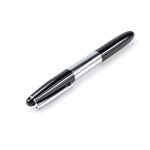 Ручка-штамп HERI 8521, гелевая в футляре, корпус белый металл с чёрными деталями