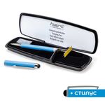 HERI - V3313. Ручка со стилусом и встроенным штампом, голубой
