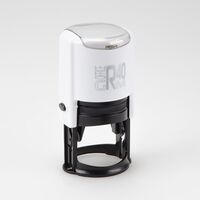 GRM R 40 office+BOX - Black Edition. Автоматическая оснастка для печати, корпус бело-чёрный глянец