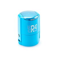 GRM R 40 office+BOX - Black Edition. Автоматическая оснастка для печати, корпус голубой-чёрный глянец