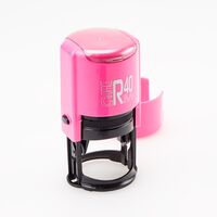GRM R 40 office+BOX - Black Edition. Автоматическая оснастка для печати, корпус розовый-чёрный глянец
