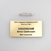 Бейдж нагрудный с булавкой - 70x40mm