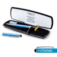 HERI - V3313. Ручка со стилусом и встроенным штампом, голубой