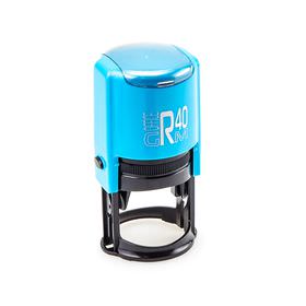 GRM R 40 office+BOX - Black Edition. Автоматическая оснастка для печати, корпус голубой-чёрный глянец
