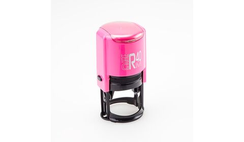 GRM R 40 office+BOX - Black Edition. Автоматическая оснастка для печати, корпус розовый-чёрный глянец