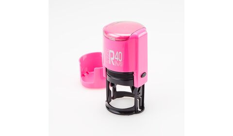 GRM R 40 office+BOX - Black Edition. Автоматическая оснастка для печати, корпус розовый-чёрный глянец