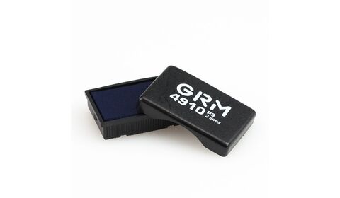 Сменная штемпельная подушка GRM 4910 P3, аналог Trodat 6/4910 P3, синяя с чёрной крышкой