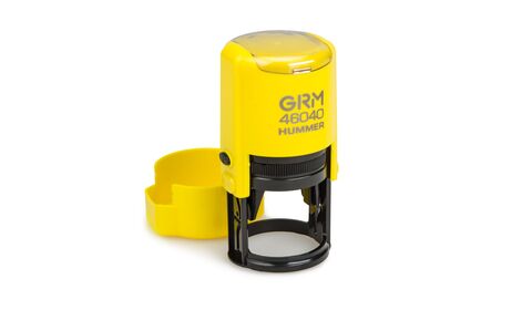 Автоматическая оснастка для печати - GRM 46040 Hummer ABS, д. 40 мм, желтый корпус плюс крышка