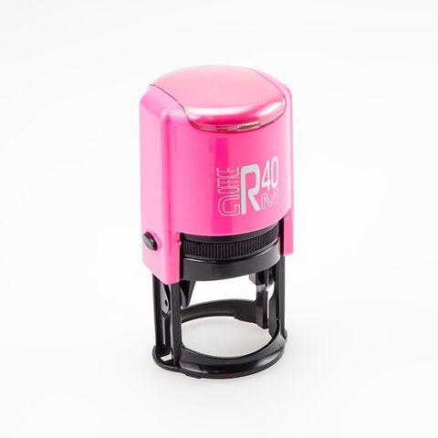 GRM R 40 office+BOX - Black Edition. Автоматическая оснастка для печати, корпус розовый-чёрный глянец