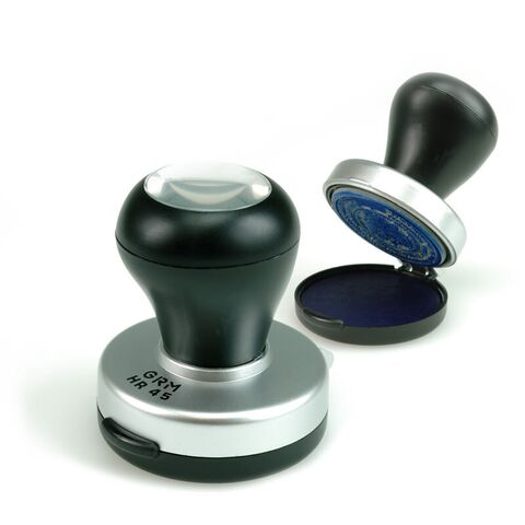 GRM HR45 - ручная оснастка для печати с подушкой д. 45 мм, СЕРЕБРИСТЫЙ корпус