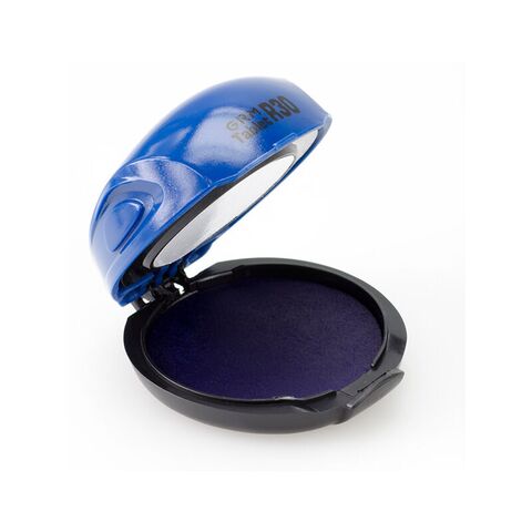 Пластиковая полуавтоматическая оснастка для печатей, со встроенной подушкой, д. 30 мм, синий