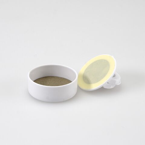 ВЫБОР Ручная БЕЛАЯ ПЛОСКАЯ оснастка д.40 мм для круглой печати с клеевым слоем и штемпельным материалом и крышкой