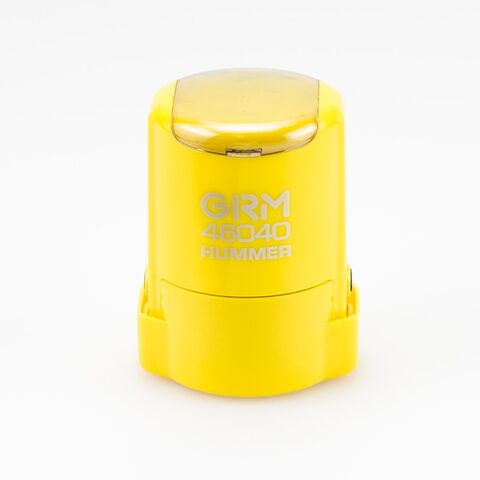 Автоматическая оснастка для печати - GRM 46040 Hummer ABS, д. 40 мм, желтый с крышкой