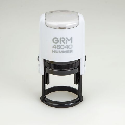 Автоматическая оснастка для печати - GRM 46040 Hummer ABS, д. 40 мм, корпус белый глянец плюс черный