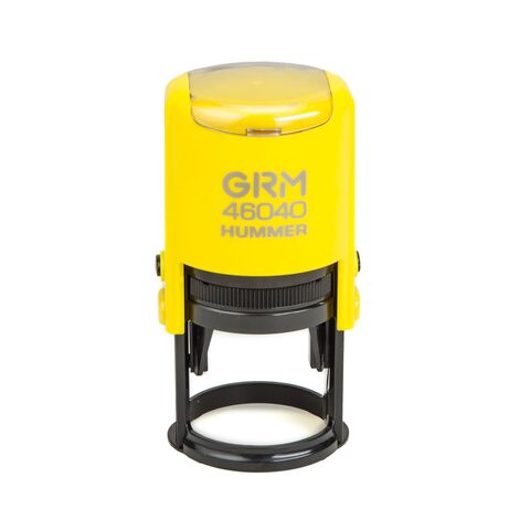Автоматическая оснастка для печати - GRM 46040 Hummer ABS, д. 40 мм, желтый корпус с чённым низом