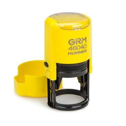 Автоматическая оснастка для печати - GRM 46040 Hummer ABS, д. 40 мм, желтый корпус плюс крышка